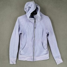 Lululemon Jacket Womens 6 Purple Hooded Running Gym Zip Logo Knit Walking