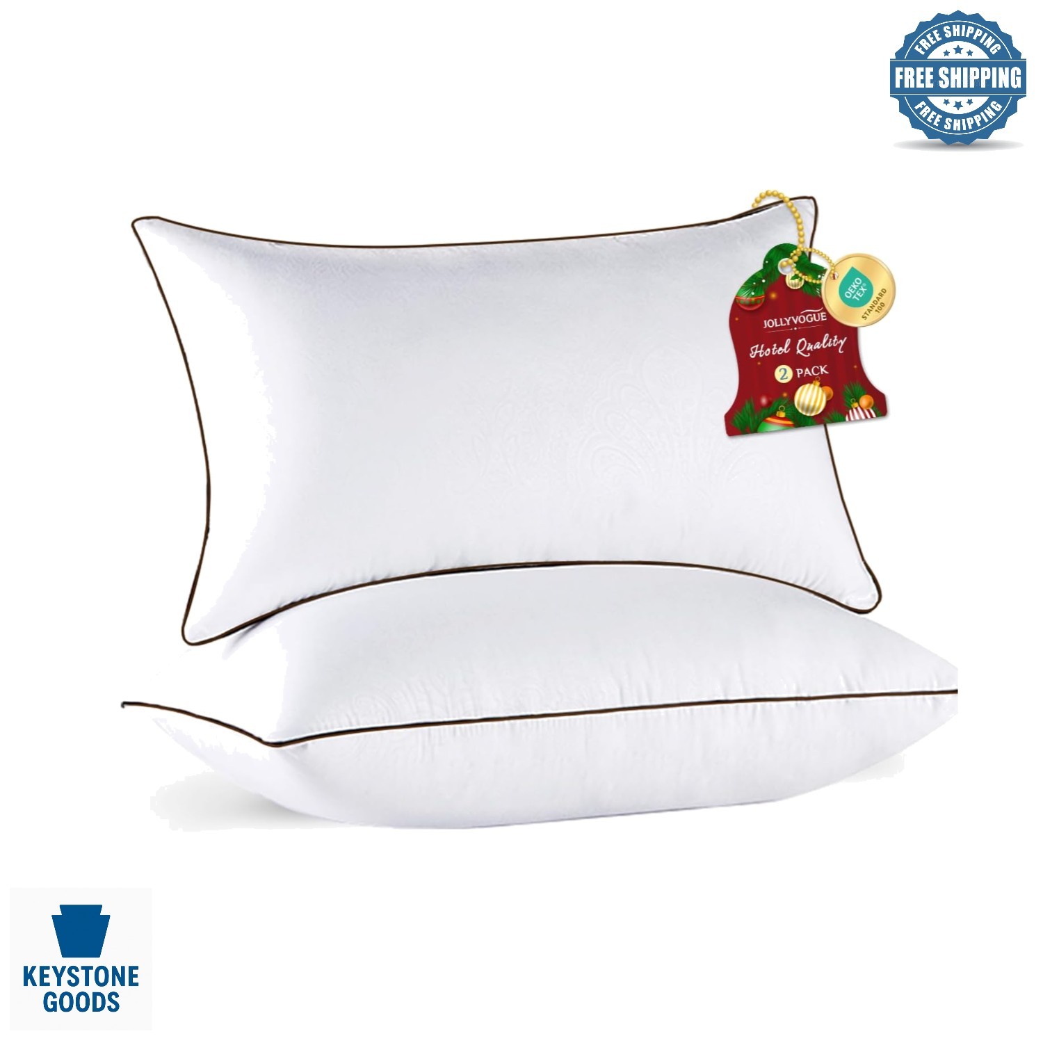Queen Size 2-Pack Hotel Quality Down Alternative Pillows