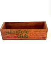 1940-50 Vintage Wooden Cheese Box -Glendale Club 2lb made by Pauly's Cheese Co