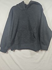 American Eagle Sherpa Fleece Hoodie, Black, Size XS