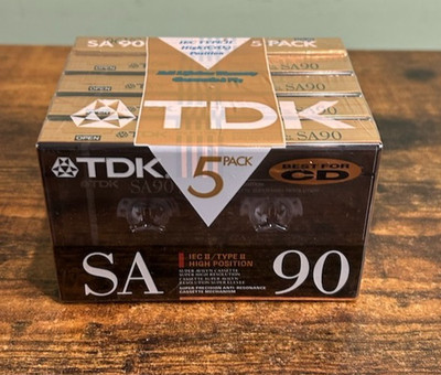 Lot Of 5 New Sealed TDK SA 90 Type II High Position Audio Cassette Tapes