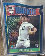 2025 Bowman - Rookie of the Year Favorites Jackson Jobe Blue Mojo Refractor /150