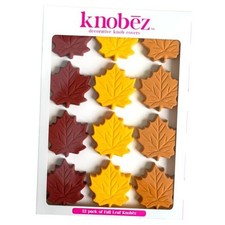 Decorative Knob Covers - - 12pk - Stretch Over Hardware Decorations, Fall Leaf