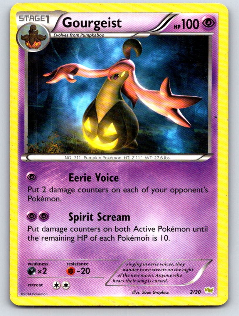 Gourgeist 2/30 Common XY Trainer Kit: Sylveon & Noivern LP Pokemon TCG