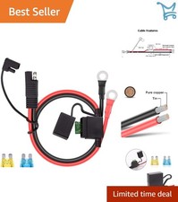SAE Battery Connector 10 Gauge Wire 2ft Solar Marine Automotive Motorcycle