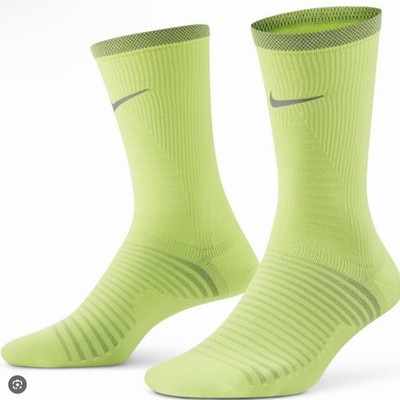 Nike Spark Lightweight Crew Running Socks Volt Yellow DA3584-702 Men 10-11.5 NWT
