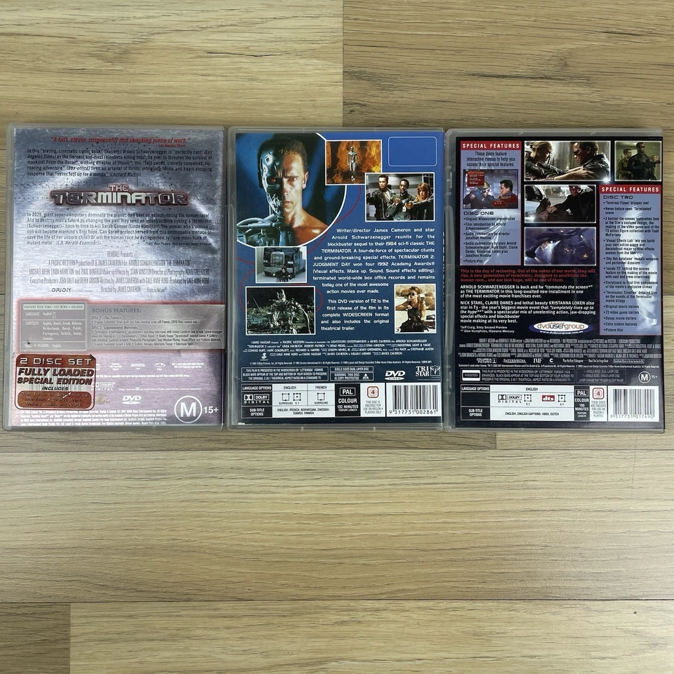 The Terminator Trilogy DVD Box Set 1–3 R4 Schwarzenegger 1 2 3 Judgement Day - Image 4 of 4