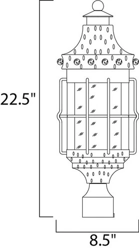Maxim Nantucket 22 1/2" High Steel 3-Light Outdoor Post Mount Light - Picture 2 of 2