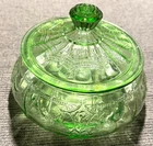 Uranium Depression Glass Anchor Hocking Jar Cameo Ballerina