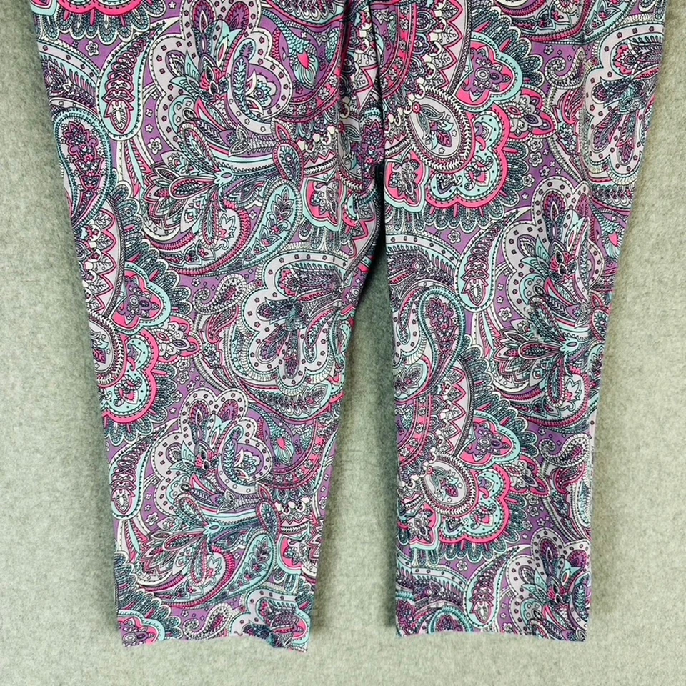 Pantalones Cortos Talbots Mujer Talla 12P Petite Perfect Paisley Púrpura Rosa Bolsillos  Foto 3 de 4