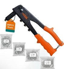 Heavy Hand Riveter Rivet Gun Professional Pop Rivet Gun Kit with 200pcs Rivets