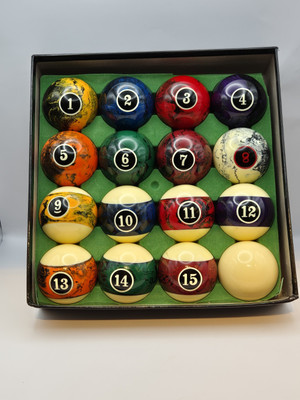 Harley Davidson Roadhouse Billard Marble Balls Set Pool 16 Kugeln Neu im Karton