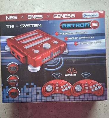 Hyperkin RetroN 3 Tri-System NES/SNES/Genesis Red Wireless Controllers