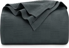 100% Cotton Queen Blanket Lightweight  Soft  Breathable Thermal  Throw