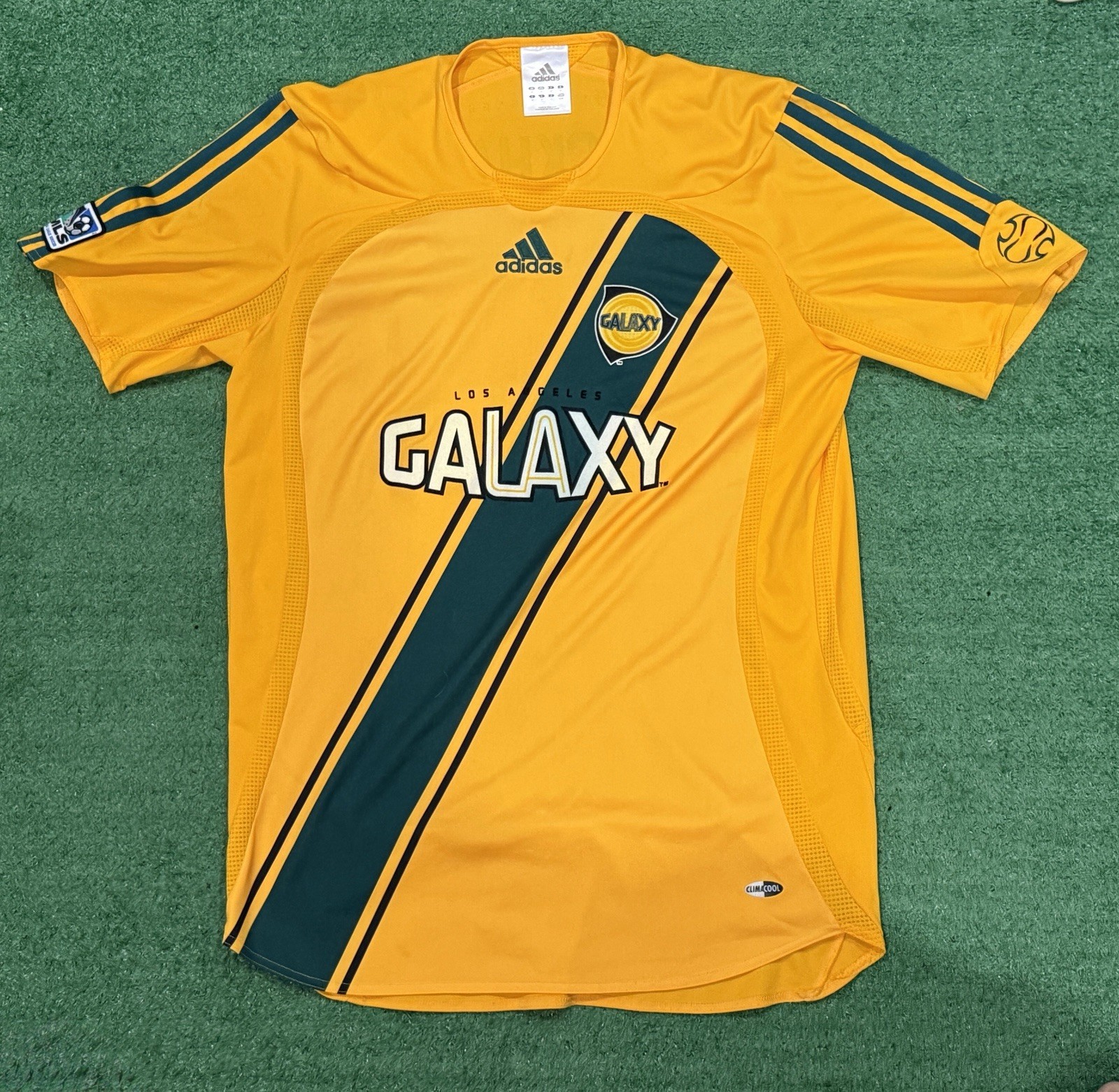 Adidas LA Los Angeles Galaxy Beckham 23 Vtg MLS Soccer Jersey Men Medium Yellow