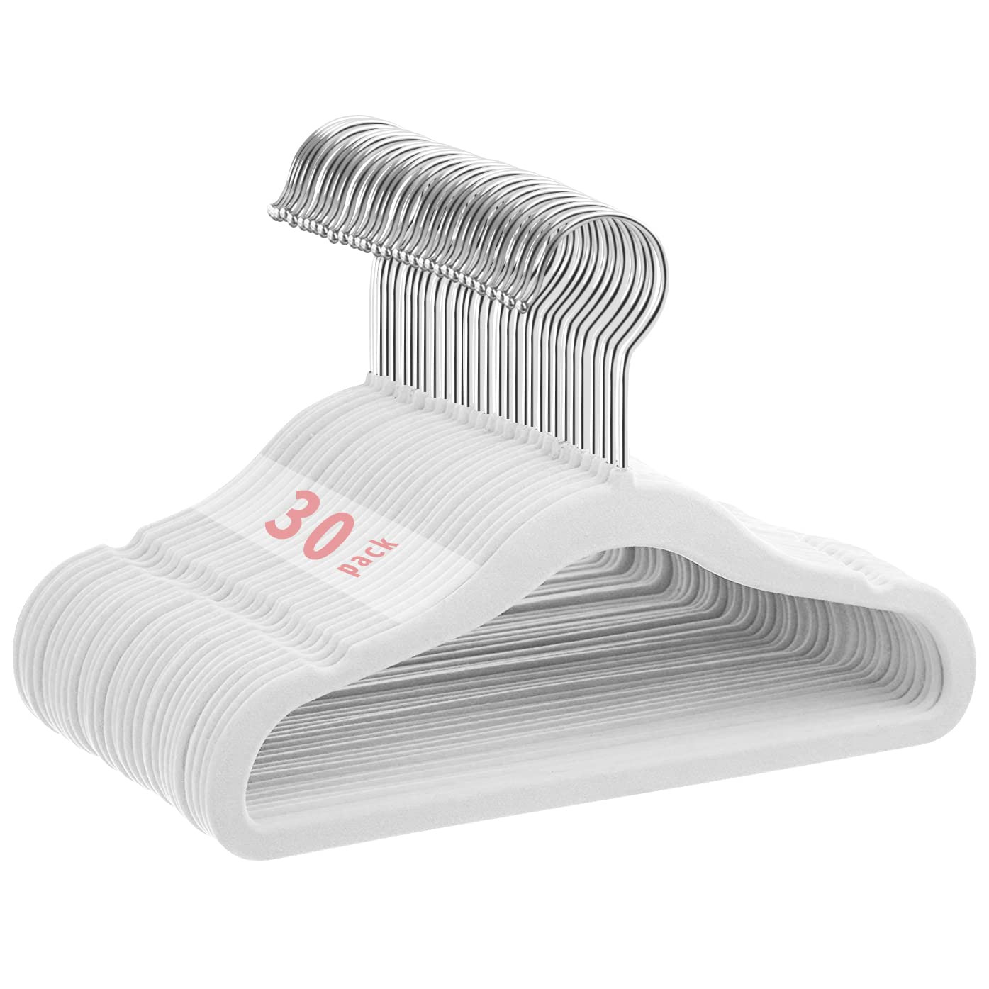 30 Pack Kids Velvet Hangers 11 Inch Non-Slip Baby Closet Space Savers-image