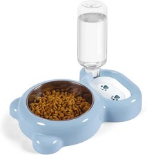 Dog Bowls, Cat Food and Water Bowl Set with Water Dispenser and Stainless