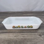 Vintage Anchor Hocking Fire-King 432 Summerfield Flowers Casserole Dish 1 1/2 Qt