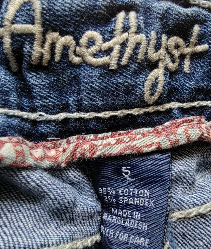 Pantalones cortos para mujer Amethyst Juniors talla 5 azul Jean Foto 2 de 4