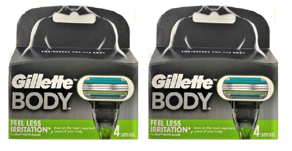 Gillette Body Razor Refill Cartridges, Less Irritation, 8 Ca