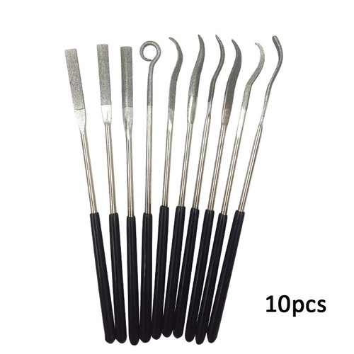 Diamond Precision Needle Jewelers File Set 10pcs 180mm UK New