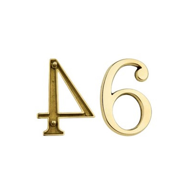 NUMERO 9 Nove OTTONE 40 Mm Fissaggio Con PIOLI Civico PORTA Interno Esterno - Foto 6