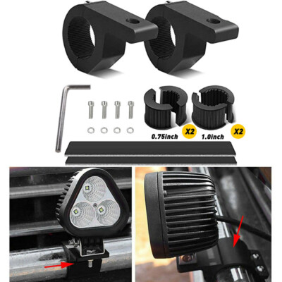 2X 1''inch MOUNT TUBE BRACKET CLAMPS FOR LED LIGHT BAR OFF ROAD BULL BAR HID ATV