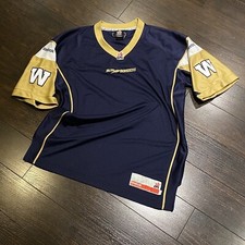 2012 Winnipeg Blue Bombers Jersey Mens Size L Reebok Blue Home Blank CFL