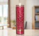 Chakra-Kerze »Fülle« lebendige Flamme aus Stearin Kristallstruktur