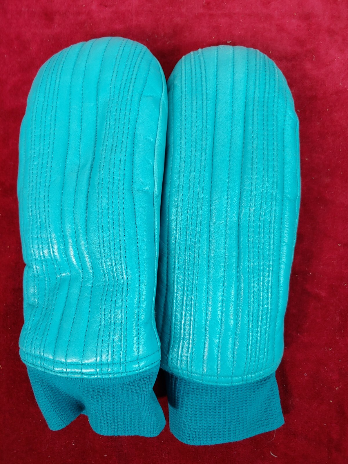 Vintage Green Kombi Leather Ranger Ski Mittens Women'… Gem