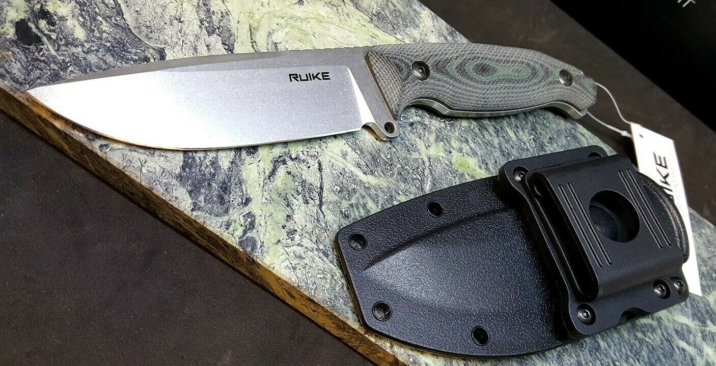 RUIKE Jager F118 Green G10 Handle Stonewashed Fixed Sandvik Blade Knife