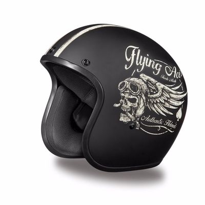 Flying Aces Daytona 3/4 Cruiser Motorcycle Helmet FREE SHIP! Harley Style