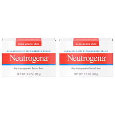 Neutrogena Transparent Facial Bar- Acne-Prone Skin Formula Soap 3.5oz:2 Pack NEW