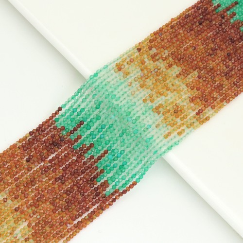 Natural Multicolor Agate Beads Lot for Jewelry Making, 2mm Faceted - Sku#U1903