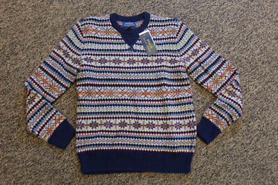 New Polo Ralph Lauren Boys Fair Isle Jumper Sweater - LARGE (14/16) - Multi