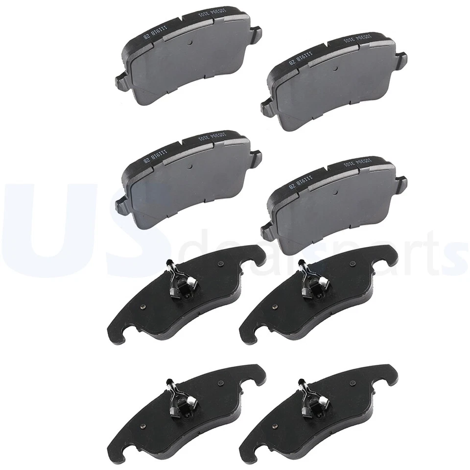 Fits 2009-2016 Audi A4 A4 Quattro S5 Front + Rear Ceramic Brake Pads 8PCS - Image 2 of 4