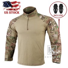 KRYDEX Gen4 Combat Shirt Army Uniform with Elbow Pads Tops Camo MC Camo Airsoft