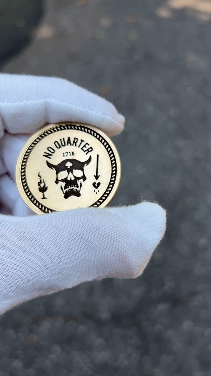 Blackbeard's Flag EDC Coin | Solid Brass 40mm Challenge Token