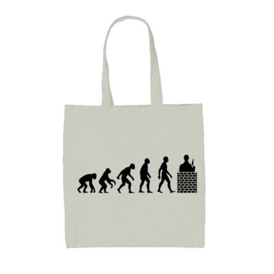 Evolution Of Man Brick Layer - Canvas Tote Bag - Bricky Builder