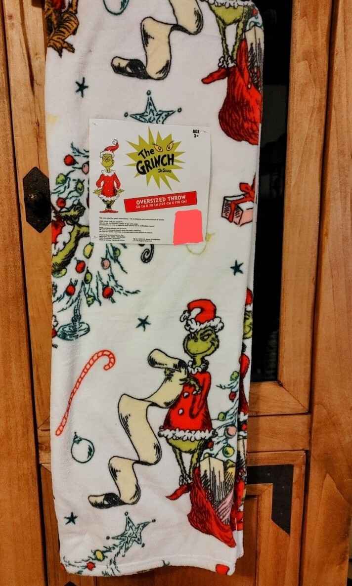 The Grinch Holiday Plush Blanket Christmas Oversized VIRAL TikTok