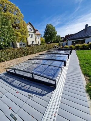 Gfk Schwimmbecken Überdachung Poolhalle Poolabdeckung 740x345x0,65m - Bild 1 von 4