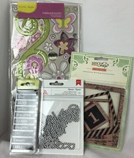 Scrapbooking Lot Chipboard Accents Stamps Die Cut Letters Wood Veneer Frames