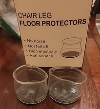 24 Piece Chair leg Floor Protectors Silicone Felt Pads Caps Medium Clear