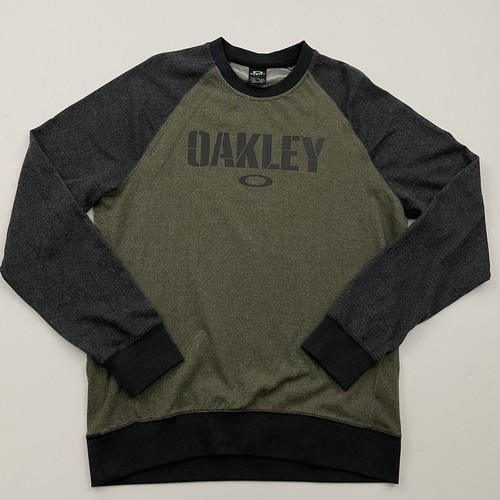 Crew Neck Sweatshirt Gray Green Logo 