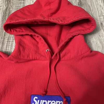 Supreme Compact Logo Hoodie Red FW17 Size large Pre Owned