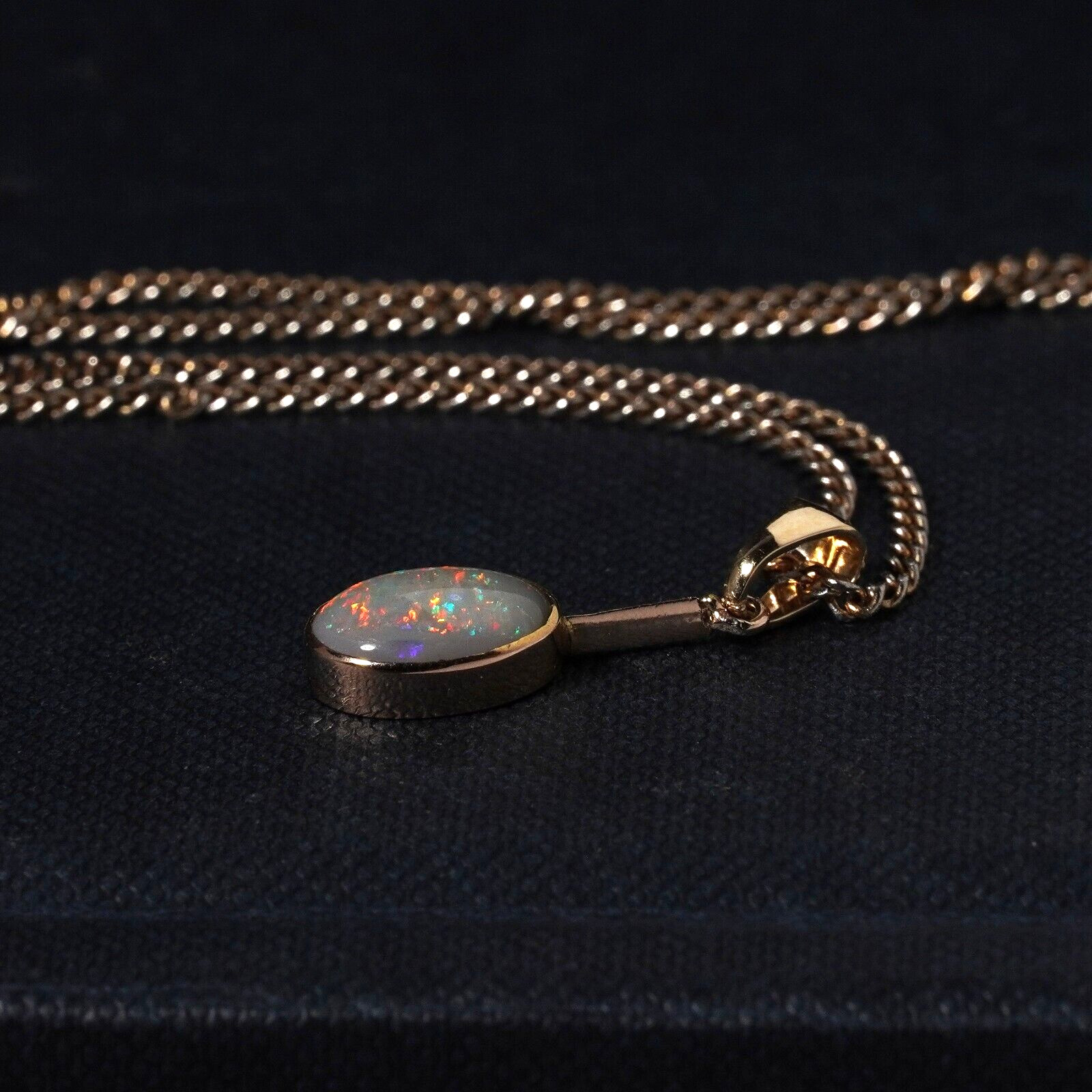 Antique Edwardian 1.4ct Solid Back Opal 9ct Gold … - image 8