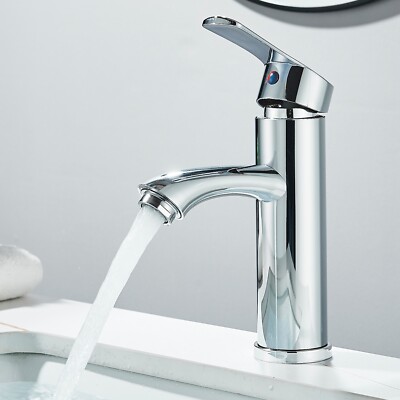 Wasserhahn Für Waschbecken – Einhebel-Mischbatterie, Chrom, Messing, Mit ABS-Belüfter, 22 Cm Hoch