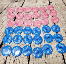 Gender Reveal 36 Pins Boy And Girl Team Bow Team Mustaches Team Girl/Boy 2"