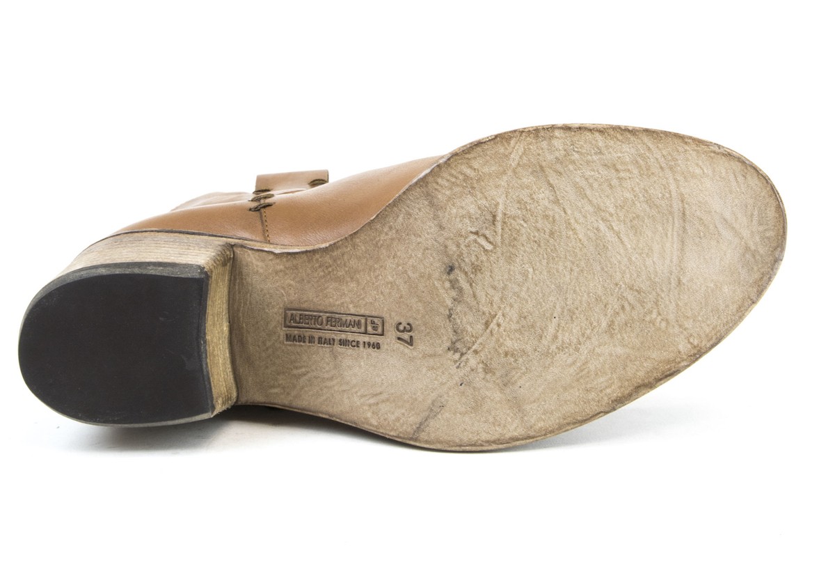 ALBERTO FERMANI Women's Leather Cuoio Volo Ankle Boots Size NWD