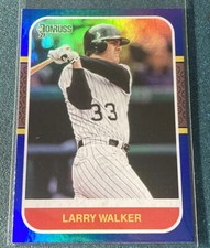 2021 Donruss Baseball Retro 1987 Holo Blue Parallel #227- Larry Walker - Rockies